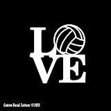 Love Volleyball Car Window Decal Sticker White 4"