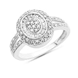 10K White Gold 0.50 Carat Diamond Oval Shape Ring Size - 7