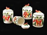 CHILI PEPPER 4PC CANISTER SET, RED HOT CHILI PEPPER