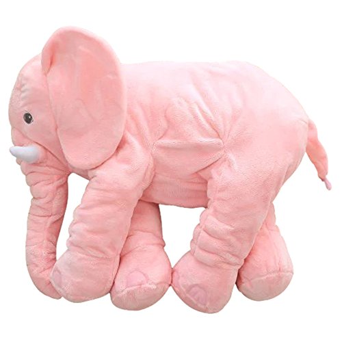 Morismos stuffed elephant plush pillow toy pink 24 inch…