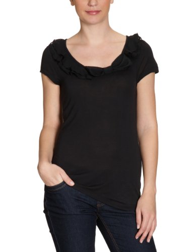 VILA CLOTHES Damen T-Shirt 14006694, Gr. 42, Schwarz (BLACK) Preisvergleich