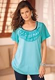 Denim 24/7 Plus Size Beaded Ruffle Tee from