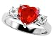 Original Star K(tm) 8mm Heart Shape Simulated Mexican Fire Opal Engagement Ring