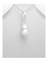 Fresh Water Pearls Pendant Necklace In 92.5 Sterling Silver