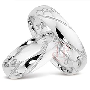The Trulove Range - Argentium Silver 6MM & 4MM Diamond Cut D Shape Court HIS & HERS 2 Piece Wedding Ring Set Made to order only + FREE ENGRAVING (sizes H to Z+3) FREE Double Ring Case EMAIL US YOUR SIZES & ENGRAVING DETAILS Max 22 characters inc spaces