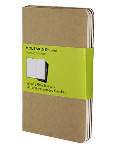 Moleskine Cahier Journal (Set of 3), Pocket, Plain, Kraft Brown, Soft Cover (3.5 x 5.5): set of 3 Plain Journals Moleskine Cahier Journal (Set of 3), Pocket, Plain, Kraft Brown, Soft Cover (3.5 x 5.5): set of 3 Plain Journals