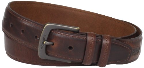 Columbia Men's Big & Tall 40mm Oil Tan Leather Edge Belt, Brown, 52 (Extended Size)