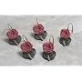 Spanish Rose Resin Hand-Painted Pearl Dusty Rose Shower Curtain Hooks