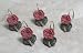 Spanish Rose Resin Hand-Painted Pearl Dusty Rose Shower Curtain Hooks