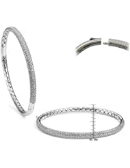 Sterling Silver with Cubic Zirconium Locking Clasp Bangle