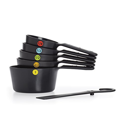 Oxo good grips plastic measuring cups, 6-piece, black