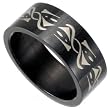 Black Stainless Steel Band with Celtic Design Sizes 8-13 Black Stainless Steel Band with Celtic Design Sizes 8-13