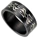 Black Stainless Steel Band with Celtic Design Sizes 8-13