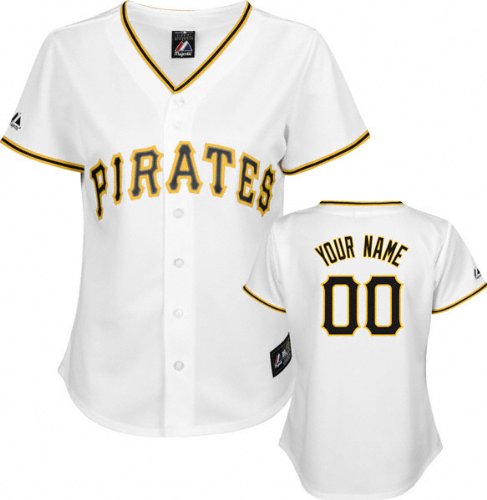 MLB Women's Pittsburgh Pirates Replica Jersey Personalized (White, Small)