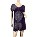 Purple Empire waist Floral print Rhinestone Plus size dress - 2X
