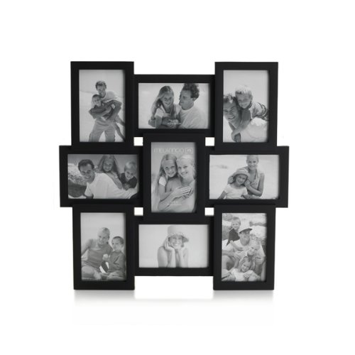 Melannco 9 Opening Collage Frame, Black 5-6x4 and 4-6x4