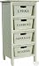 OFF WHITE TINTED WOODEN 4 DRAWER VEGETABLE RACK, CABINET