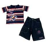  : Superman Boys Man of Steel Shirt and Denim Short Set