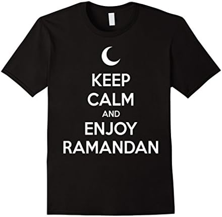 Men's Keep Calm And Enjoy Ramadan Eid Mubarak T-shirt  Large Black