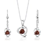 Silver Opal Crystal Design Necklace Earrings Jewelry Set in Gift Box Bucasi