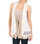 Mystree Ruffled Bottom Vest in Cream