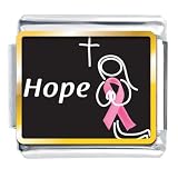Hope Pink Ribbon Italian Charms Bracelet Link