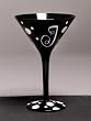 Personalitini - Monogram Black Polka Dot Martini Glass - J