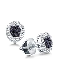 0.50 cttw. Diamond Ladies Flower Earrings 14K Yellow Gold