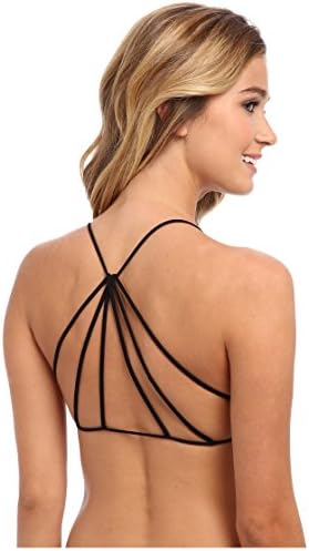 Active Basic Women' s Sexy Strappy Criss Cross Bralette Top Black Large