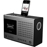 REVO Heritage Multi-format Table Clock Radio with iPod Dock - Black