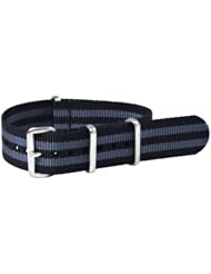 Premium 20mm James Bond Black - Nylon Nato Ballistic Military Watch Band Strap G-10 Fits All Watches!!!