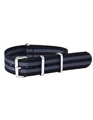 Premium 22mm James Bond Black - Nylon Nato Ballistic Military Watch Band Strap G-10 Fits All Watches!!!