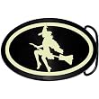 Glow in the Dark Flying Witch Belt Buckle