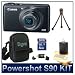 Canon Powershot S90 10MP Wide-angle 3.8x Optical Zoom Digital Camera Bundle w/ 4GB SD Memory, Card Reader, Case and Lens Cleaning Kit
