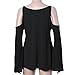 Wensltd Clearance! Women Sexy Lace Splice Shirt Baring Shoulder Top (L, Black)