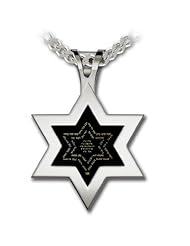 Star of David Necklace with Ana Bekoach Imprinted in 24kt Gold on Onyx Stone