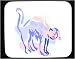 Decorated Mouse Pad with kitten, mammal, cat, hissing, animal, feline