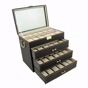 Vitrine pour 48 montres en brun