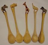 Sugar Spoon with Hand Carved Animal Handle - Cheetah