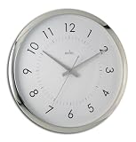 Acctim Yoko 21492 Quiet Silent Sweep Second Hand Quartz Wall Clock Silver Chrome