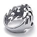 KONOV Polished Stainless Steel Dragon Men's Ring, Silver