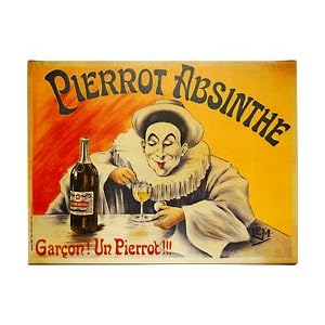 Pierrot Absinthe by Lucien Metivet - Framed Canvas Art by