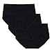 HOEREV Womens Comfort Middle Waist Bamboo Fiber Brief Panty,Black, US Size Large/ Tag Size XXL ,Pack of 3