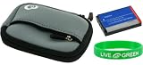 2n1 Neoprene Sleeve (Cool Grey) Case and NB-4L 900mAh Li-Ion Battery for Canon PowerShot SD940IS Digital Camera Brown