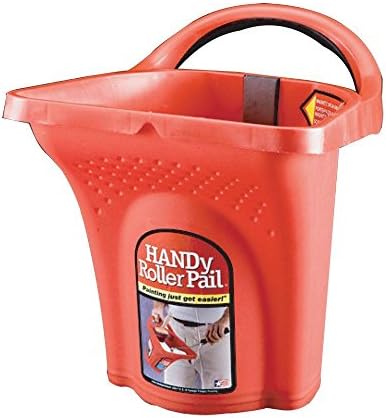 1/2 Gal. Red Plastic Handy Roller Pail with Ergonomic Grip Handle
