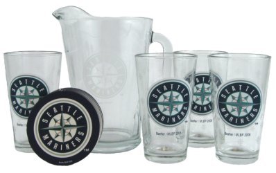 Seattle Mariners Pint Glasses and Pitcher Set | MLB Seattle Mariners Gift Set