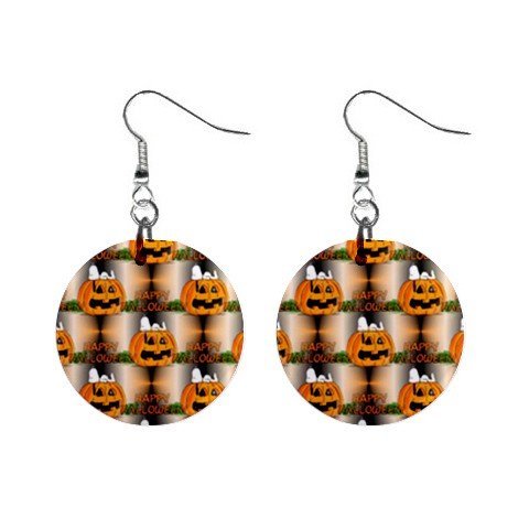 Halloween pumpkins Dangle Earrings Jewelry 1 inch Buttons 12176320