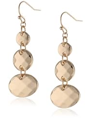 Kenneth Cole New York "Shiny Ear Update" Gold Faceted Bead Triple Drop Earrings