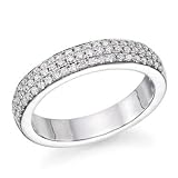 1/2 ct. Diamond Wedding Band 14k White Gold - Free Resize