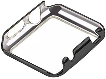 Damcn for Apple Watch Case, Electroplate Slim Case with Built-in Screen Protector for Apple Watch[Ultra-Thin] Plating Protective Bumper Case for Apple Watch/Watch Sport/Watch Edition(Black38mm)